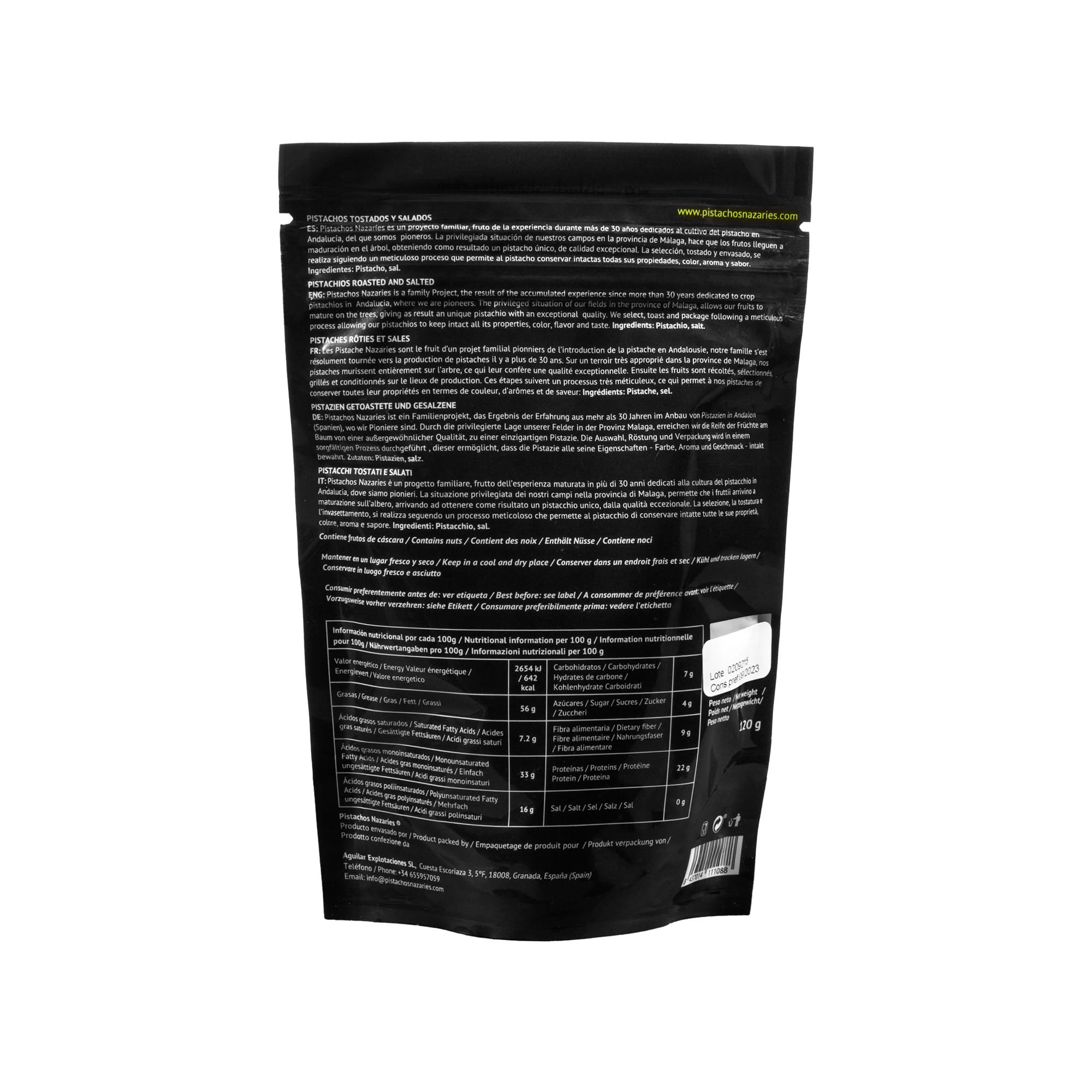 Bolsa Pistacho Selección 120g tostado SIN SAL - Imagen 3