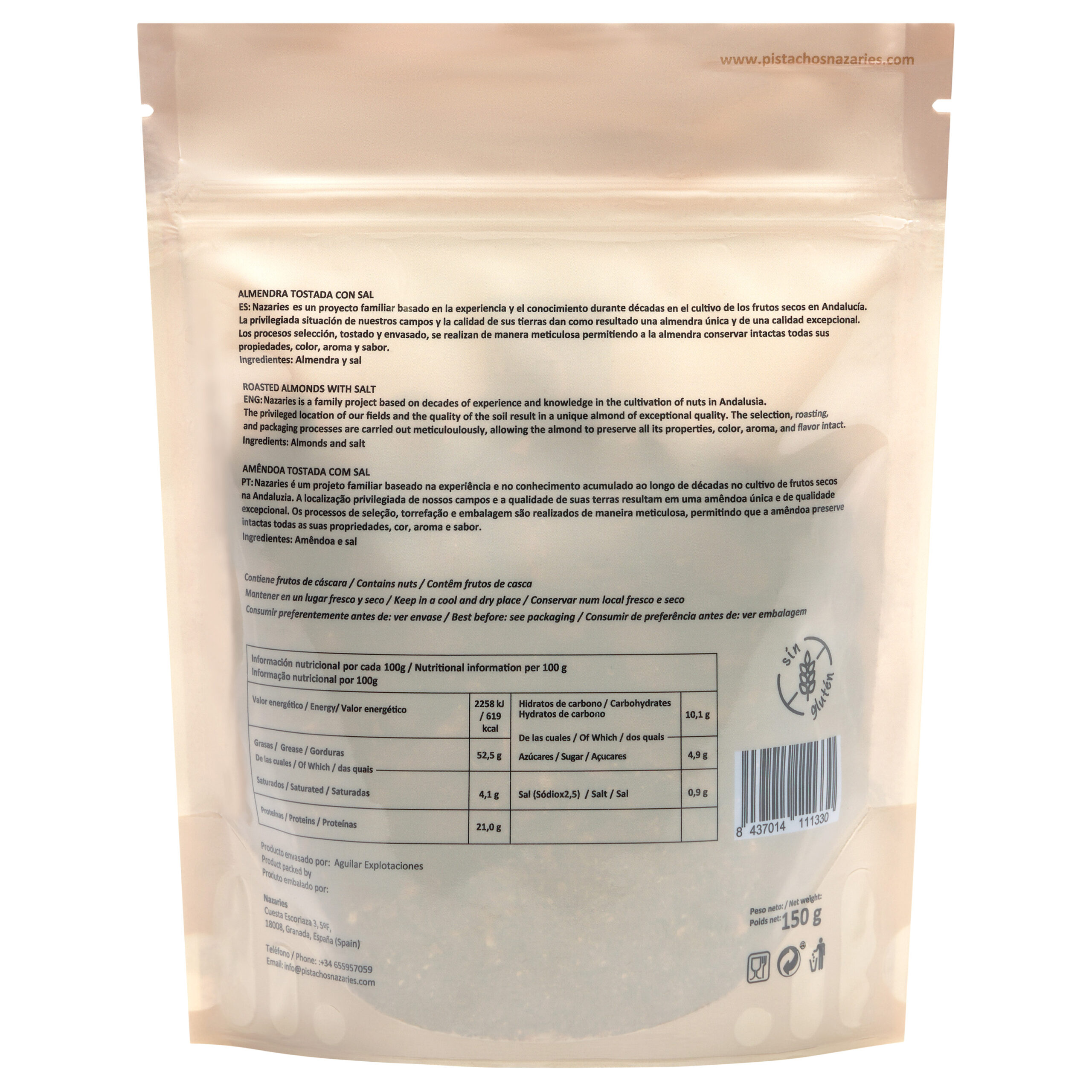 Bolsa Almendra Selección 150g tostada con SAL - Imagen 2